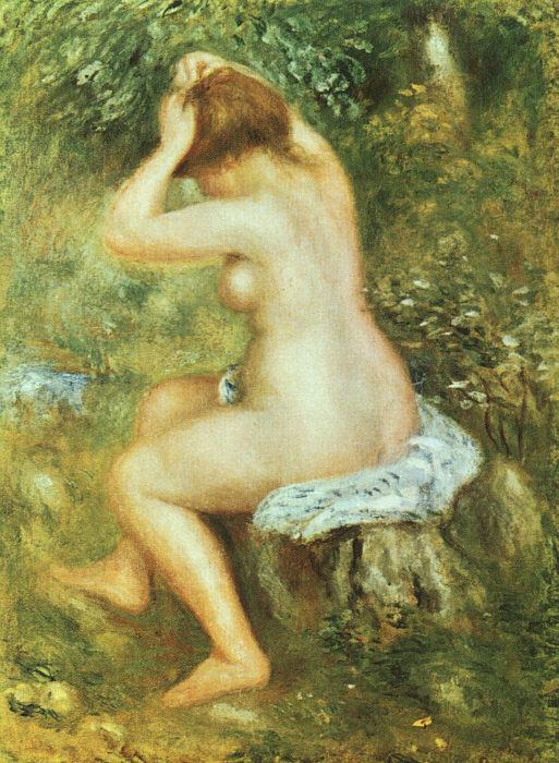 Baigneuse se Coiffant, Pierre Renoir